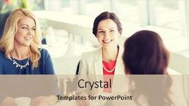  Presentation with wireless communication concept - Presentation theme consisting of concept - happy women drinking coffee background and a  colored foreground