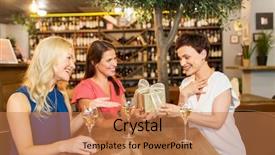  Presentation with birthday celebration - Slide deck consisting of concept - happy women giving birthday background and a coral colored foreground