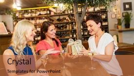  Presentation with birthday celebration - Presentation design consisting of concept - happy women giving birthday background and a  colored foreground