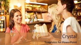  Presentation with happy birthday mama greeting card - Presentation theme having concept - happy women giving birthday background and a gold colored foreground