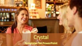  Presentation with birthday celebration - PPT theme consisting of concept - happy women giving birthday background and a red colored foreground