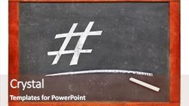  Presentation with social media - Slide set featuring concept - hashtag in white chalk background and a tawny brown colored foreground