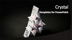  Presentation with playing cards - Slide deck enhanced with concept - house of playing cards background and a black colored foreground