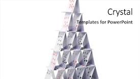  Presentation with hazard - Amazing slides having concept - house of playing cards backdrop and a white colored foreground