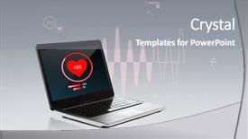  Presentation with heart beat - Amazing slide deck having concept - laptop computer with heart backdrop and a gray colored foreground
