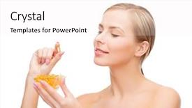  Presentation with healthcare - Amazing slide set having fish oil - healthcare and beauty concept backdrop and a sky blue colored foreground