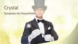  Presentation with magic wand - Theme enhanced with seasonal investing - season of sale promotion clearance background and a light gray colored foreground