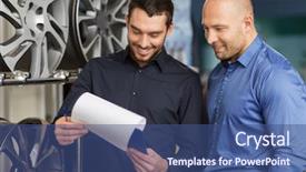  Presentation with alloy - Presentation theme consisting of file client - business maintenance and people concept background and a ocean colored foreground