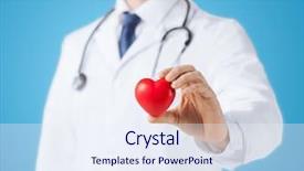  Presentation with medical concept - Slide deck having concept - male doctor with heart background and a sky blue colored foreground
