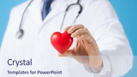  Presentation with medical concept - Slide set featuring concept - male doctor with heart background and a sky blue colored foreground
