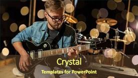  Presentation with studio lights - Presentation with concept - male guitarist playing electric background and a tawny brown colored foreground