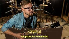  Presentation with music instruments - Amazing slides having concept - male guitarist playing electric backdrop and a tawny brown colored foreground
