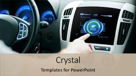  Presentation with eco green car - Colorful presentation enhanced with concept - male hand using car backdrop and a soft green colored foreground