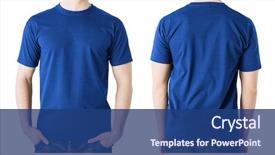  Presentation with blue design - Beautiful presentation design featuring concept - man in blank blue backdrop and a ocean colored foreground