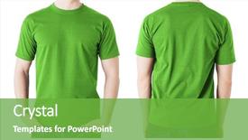  Presentation with clothing - Slide set with concept - man in blank green background and a seafoam green colored foreground