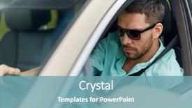  Presentation with road trip - Cool new PPT layouts with concept - man in sunglasses driving backdrop and a  colored foreground