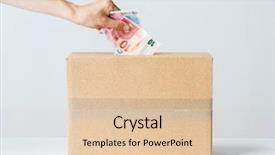  Presentation with investment money - Beautiful theme featuring concept - man putting euro money backdrop and a lemonade colored foreground