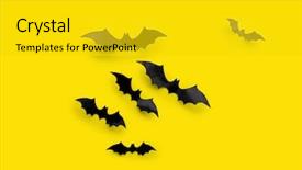  Presentation with black paper - Beautiful slides featuring concept - many black paper bat backdrop and a gold colored foreground