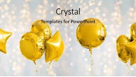  Presentation with white gold birthday - Amazing slide deck having concept - many metallic gold helium backdrop and a lemonade colored foreground