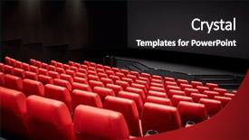  Presentation with red movie - Slide deck enhanced with concept - movie theater or cinema background and a black colored foreground