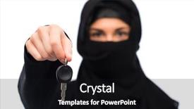  Presentation with omrah muslim people praying - Beautiful PPT theme featuring concept - muslim woman in hijab backdrop and a black colored foreground