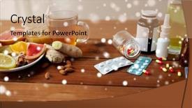  Presentation with traditional medicine medicine - Colorful presentation theme enhanced with concept - natural and synthetic drug backdrop and a  colored foreground