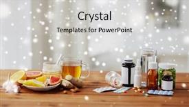  Presentation with traditional medicine medicine - Amazing PPT theme having concept - natural and synthetic drug backdrop and a light gray colored foreground