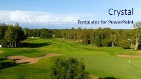  Presentation with golf course - Amazing presentation design having concept - natural landscape with golf backdrop and a sky blue colored foreground