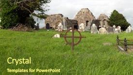  Presentation with ancient cross - Amazing slide deck having concept - old rusty grave cross backdrop and a tawny brown colored foreground