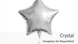  Presentation with helium - Amazing PPT layouts having concept - one metallic silver star backdrop and a white colored foreground