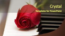  Presentation with romantic - Cool new PPT theme with concept - red rose on piano backdrop and a tawny brown colored foreground