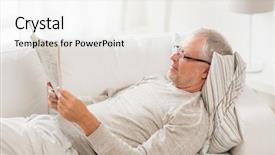  Presentation with mass media - Amazing theme having concept - senior man reading newspaper backdrop and a white colored foreground