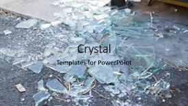  Presentation with broken glass - Slide set with concept - shards of broken glass background and a light blue colored foreground