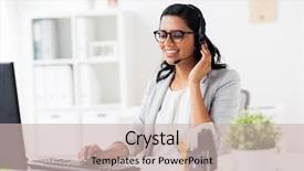  Presentation with nonverbal business communication - Audience pleasing presentation consisting of concept - smiling businesswoman or helpline backdrop and a soft green colored foreground