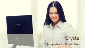  Presentation with technology education - Theme consisting of statistics maths - business education technology and tax background and a lemonade colored foreground