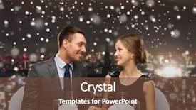  Presentation with christmas holidays - Cool new PPT theme with concept - smiling couple at restaurant backdrop and a tawny brown colored foreground