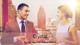  Presentation with main course - Audience pleasing slide deck consisting of concept - smiling couple eating main backdrop and a coral colored foreground