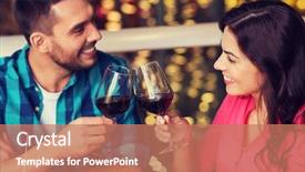  Presentation with food red - Beautiful PPT layouts featuring concept - smiling couple having dinner backdrop and a coral colored foreground