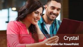  Presentation with holidays - Slide set having concept - smiling couple with menu background and a tawny brown colored foreground