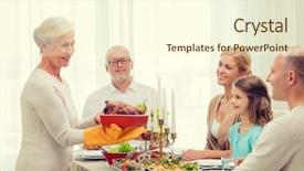  Presentation with thanksgiving dinner - Cool new theme with concept - smiling family having dinner backdrop and a cream colored foreground