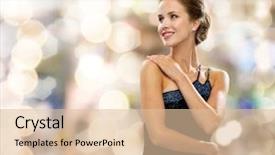  Presentation with glamour - Colorful theme enhanced with concept - smiling woman in evening backdrop and a lemonade colored foreground