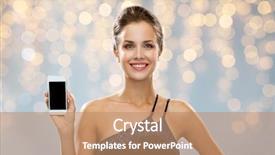  Presentation with black technology - PPT layouts featuring concept - smiling woman in evening background and a coral colored foreground