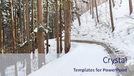  Presentation with nature japan - Colorful slides enhanced with concept - snow path winter forest backdrop and a  colored foreground
