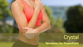  Presentation with modern medicine cardiology concept mixed - PPT theme consisting of concept - sporty woman with pain background and a  colored foreground