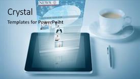  Presentation with news - Cool new theme with concept - tablet pc with news backdrop and a light blue colored foreground