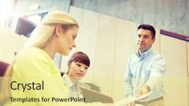  Presentation with tests - Slide deck enhanced with concept - teacher giving exam test background and a blonde colored foreground