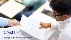  Presentation with test exam student - Cool new presentation with concept - teacher giving exam test backdrop and a sky blue colored foreground