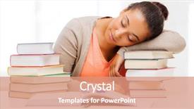  Presentation with demographic millennials business concept - Slides having concept - tired student with pile background and a  colored foreground