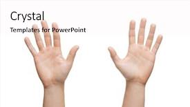  Presentation with parts - Presentation theme with concept - two man hands waving background and a white colored foreground