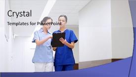  Presentation with health care - Cool new presentation with concept - two medics or nurse backdrop and a light gray colored foreground